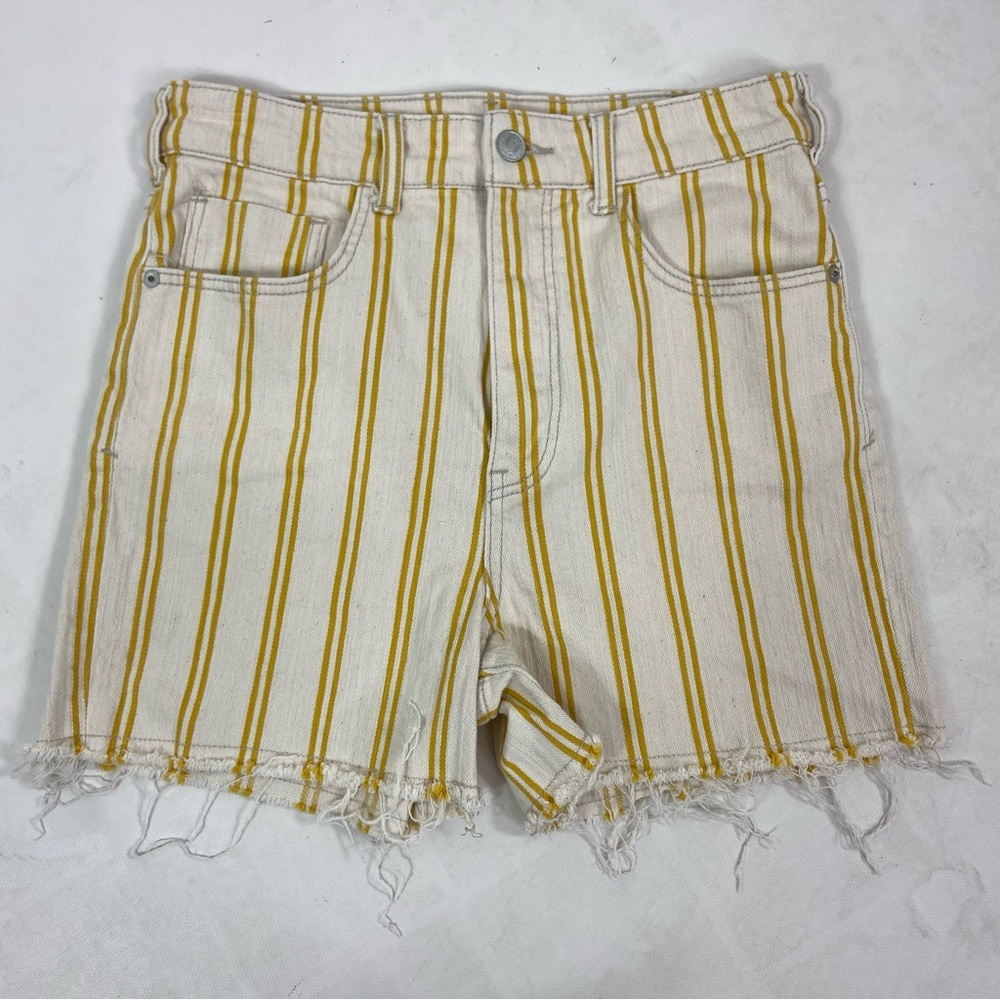 Anthropologie Pilcro Striped Denim Shorts in Yellow 
Size 28 - Picture 2 of 11